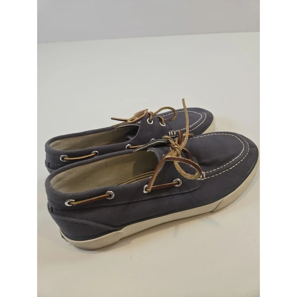 Polo by Ralph Lauren Mens Sander Sz 8.5 D Blue Canvas Slip On Loafer Boat Shoes